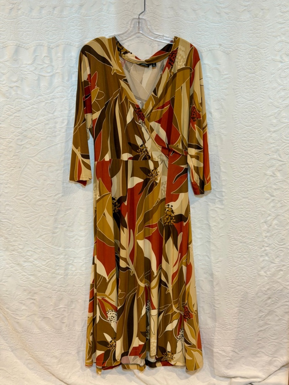 Mlle Gabrielle Multicolor Floral Maxi Dress in Rust, Olive & Cream